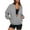 Gray, variant on Zip Up Sweatshirts for Women No Hood Fall Casual Bomber Jacket Fleece Athletic Sweat Jackets with Pockets Green 2XL