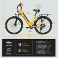 thumbnail image 3 of Qlife Cityone 2.0 EBikes for Adults,26" Electric Mountain Bike with 48V 10.4Ah Battery 500W,Max 28MPH Electric Bicycle,7-Speed with Fender & Rear Rack（Yellow）, 3 of 6