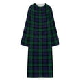 thumbnail image 5 of Blackwatch Tartan Modern Cute Blue And Green Plaid Bathrobe Plush Bathrobe Cozy Unisex Winter Bathrobe Warm Water Absorbent, 5 of 9