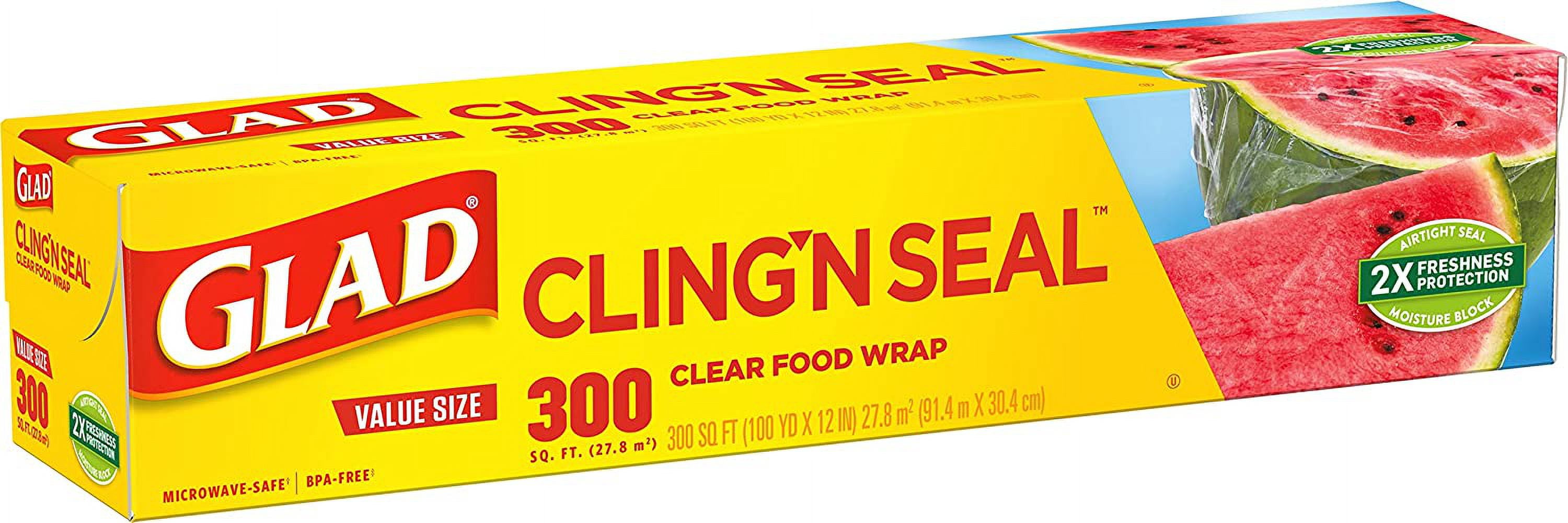 Glad® ClingWrap Plastic Food Wrap - 300 Square Foot Roll - 4 Pack