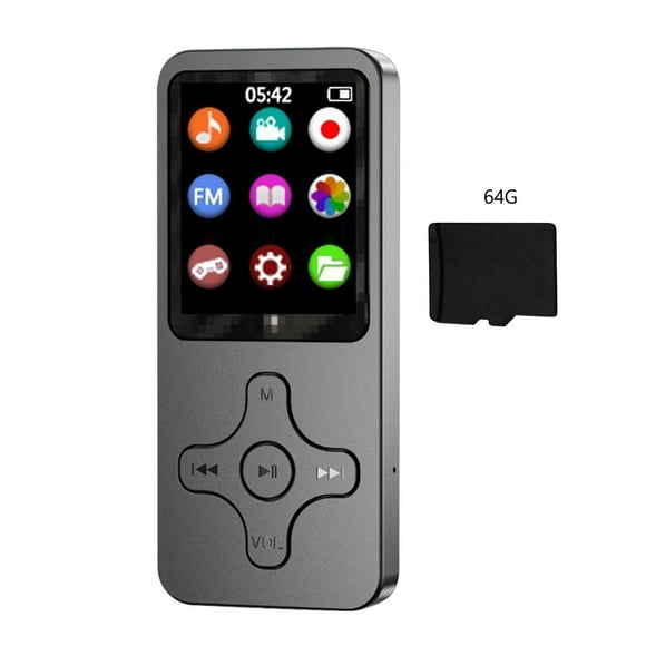Peggybuy HiFi MP4 Video MP3 Player FM Bluetooth-compatible Walkman for Student (With 64G)