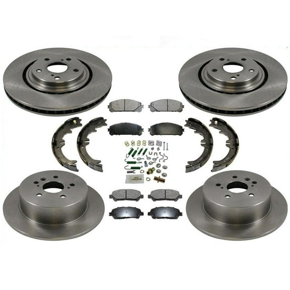 Fits For 2008-2013 Highlander Front Rear Disc Brake Rotors Ceramic Pads 8Pc