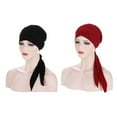 thumbnail image 3 of Item Type: Women Headscarf Material: Polyester, Polyurethane Color: Black, Burgundy Application Scenarios: Campus, home, party, travel, birthday, festival, party, 3 of 7