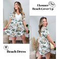 thumbnail image 2 of EKOUAER Swimsuit Cover Ups for Women Lace Crochet V-Neck Bikini Beach Coverups Dress for Swimwear Bathing Suit, 2 of 5