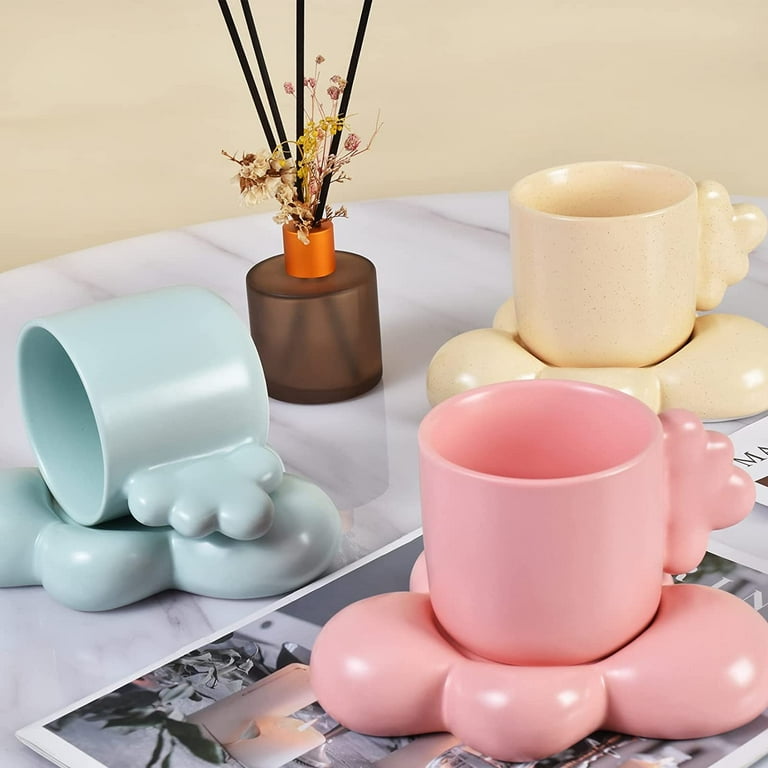 DanceeMangoo 2pcs Classic Solid Color Porcelain Mug, 16 Oz Milk Cup Coffee  Cup