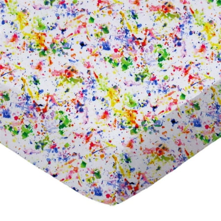 SheetWorld Fitted 100% Cotton Percale Play Yard Sheet Fits BabyBjorn Travel Crib Light 24 x 42, Paint Splash