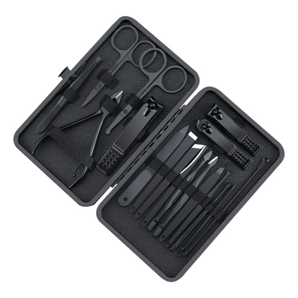 Zootealy 18PCS Manicure Set with Case Professional Pedicure Set Nail Clipper Stainless Steel Salon Grooming Kit for Men Women Parents Elder Patient Travel Nail Care