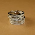 thumbnail image 4 of Sparkle Jewels White Round Cut Diamond Women's Wedding Trio Ring Set 14K White Gold Plated, 4 of 4