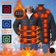 thumbnail image 2 of Levmjia Men's 4-Control 27-Zone Heated Jacket USB Charging Winter Coat Windproof Nylon Spandex Hooded Parka Lightweight Thermal Outdoor Wear Electric Heating Zip-Front Coat S-5XL, 2 of 9