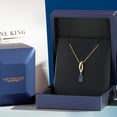 thumbnail image 5 of Gem Stone King 14K Yellow Gold Blue Sapphire and Lab Grown Diamond Pendant Necklace for Women | 0.66 Cttw | Gemstone September Birthstone | Marquise 8X4MM | With 18 inch Chain, 5 of 6