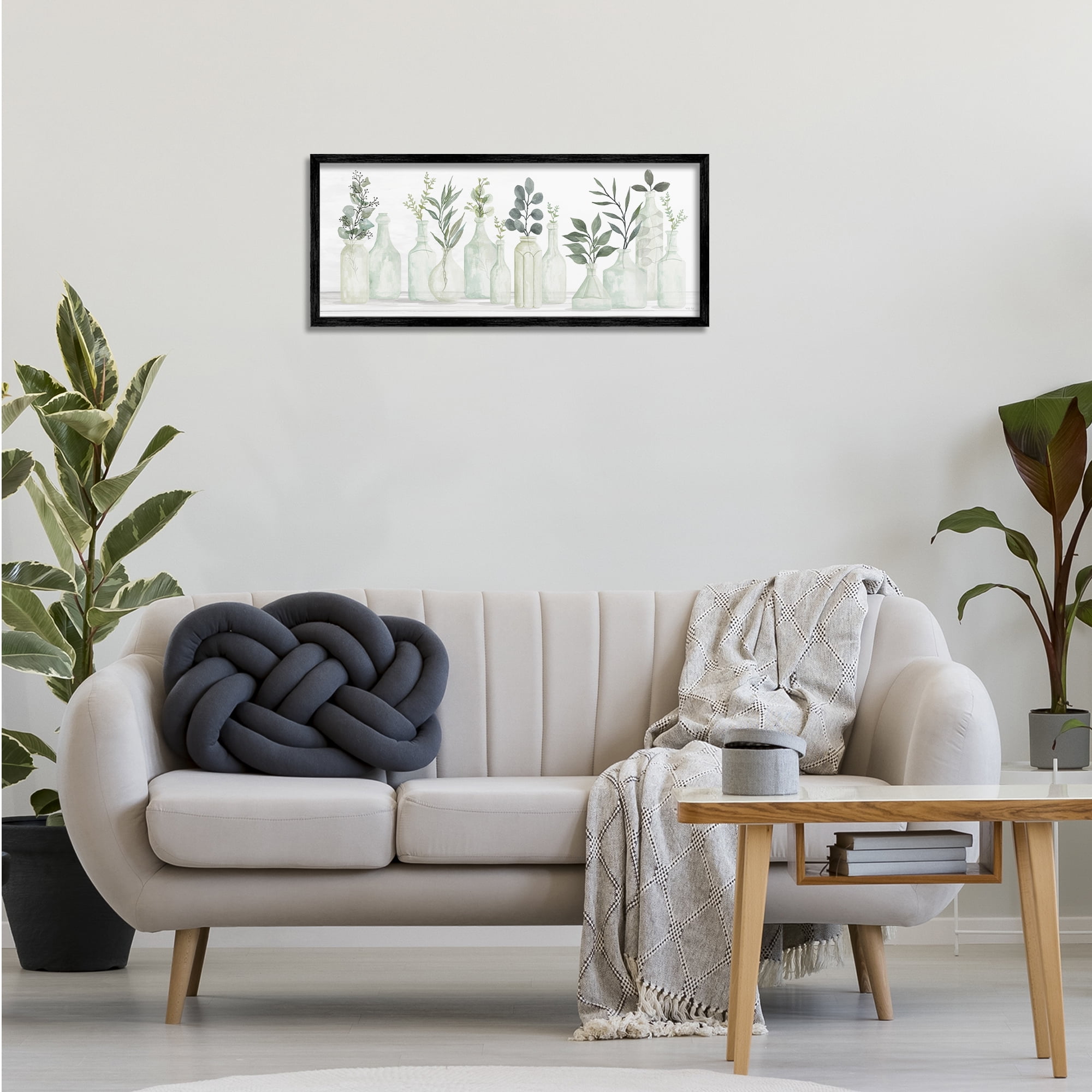 Stupell Industries Country Herb Jars Botanical & Floral Painting Black Framed Art Print Wall Art, 30 x 13