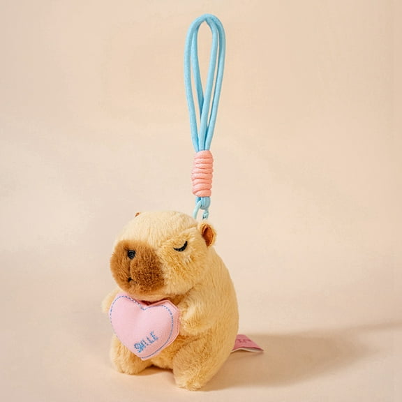 5.13" Capybara Plushies Toy Keychains Bag Charms, Cuddly & Soft Fashion Capybara Stuffed Animal Plush Bag Accessories, Birthday Christmas Graduation Back to School Gift for Teens & Women