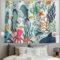 thumbnail image 2 of Orinice Dolphin Octopus Sea Life Tapestry Wall Hanging Unique Style for Living Room Bedroom Farmhouse Dorm Decor 40x30inch, 2 of 6