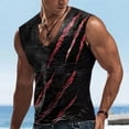 thumbnail image 4 of 2024 European and American Men's Fashion Tank Top V-neck Printed Sports Sleeveless T-shirt 5202, 4 of 6