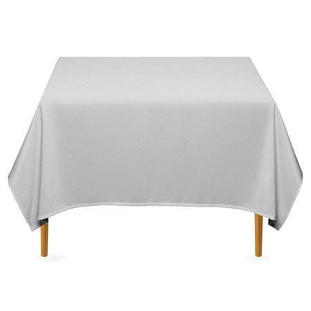 Lann's Linens - 70" Square Premium Tablecloth for Wedding/Banquet/Restaurant - Polyester Fabric Table Cloth - Silver