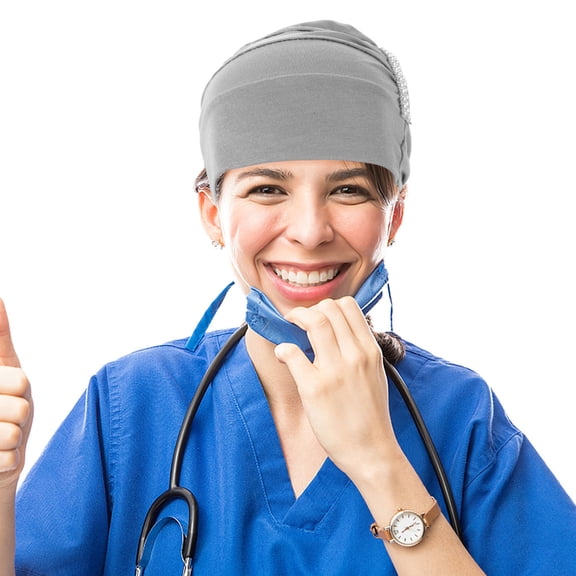 FENGGUIQU Grey Modal Cotton Sleep Cap for Women, Comfortable Hair Wrap for Sleeping, Soft Breathable Night Hair Cover