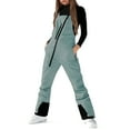 thumbnail image 2 of Huankd Women Snow Bib Overalls Insulated Waterproof Windproof Ski Bibs Pants Breathable Snowsuit Gray L, 2 of 7