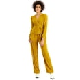 thumbnail image 1 of Leyden Womens Velvet Wrap Top, Gold/XS, 1 of 3