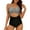 Black, variant on Women's One Piece Swimsuit Striped Open Back Monokini Criss Cross Tie High Waist Beachwear
