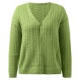 thumbnail image 3 of Aayomet Womens Cardigan Sweaters Women's Cardigan Sweater 100% Cotton Button-Down Long Sleeve Oversized Knit Cardigans,Green S-XXL, 3 of 4
