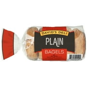 David's Deli Pre-Sliced Plain Bagels, 14.25 oz, 5 Count, Refrigerated, Wheat Flour