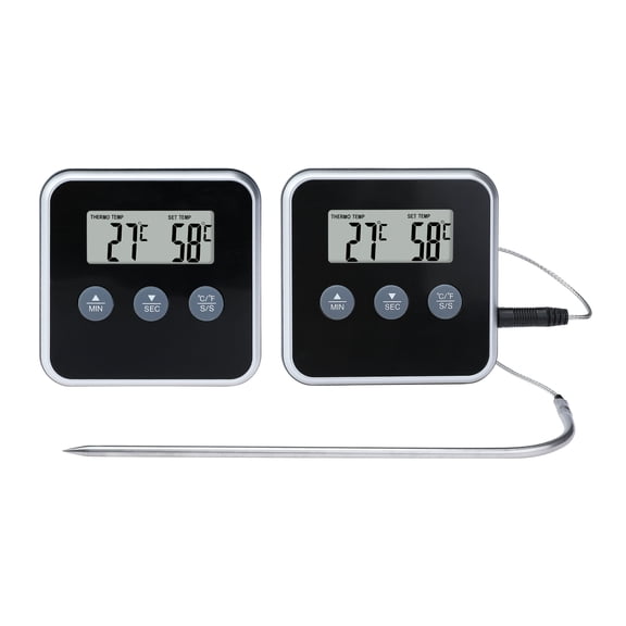 Digital Meat Thermometer, Instant Read Food Thermometer, Cooking Thermometer for Home and Kitchen, Smoker Black