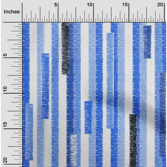oneOone Cotton Poplin Twill Medium Blue Fabric Stripes Quilting Supplies Print Sewing Fabric By The Yard 56 Inch Wide-S74
