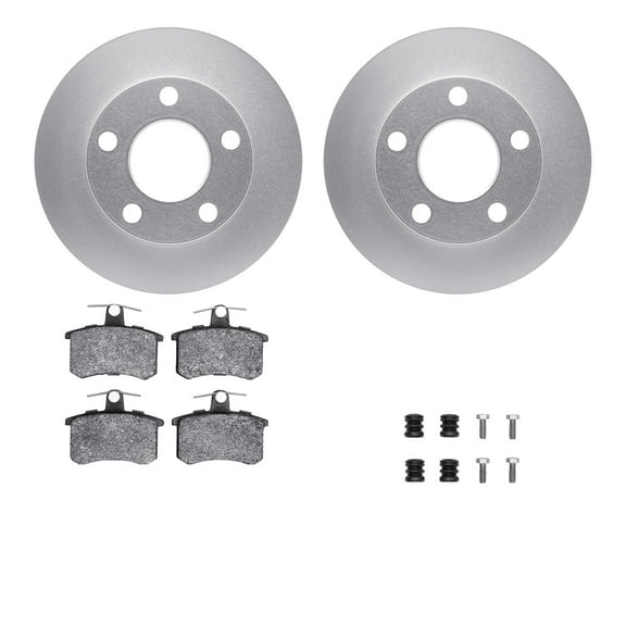 Dynamic Friction Company Rear Geospec Brake Rotors with 5000 Advanced Brake Pads includes Hardware 4512-74083
