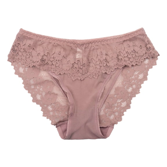 vigerkar Size Underwear Women Lace Briefs Panties Transparent Mesh Breathable Underpants Pretty (Coffee, XL)