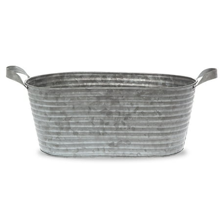 - Garden Winds Jillian Oblong Galvanized Metal Ridge Container - Med 12in