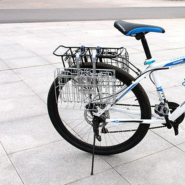 Foldable Bike Basket Bicycle Handlebar Front Rear Bag Metal Wire Hanging Shopping Storage Carrier Black