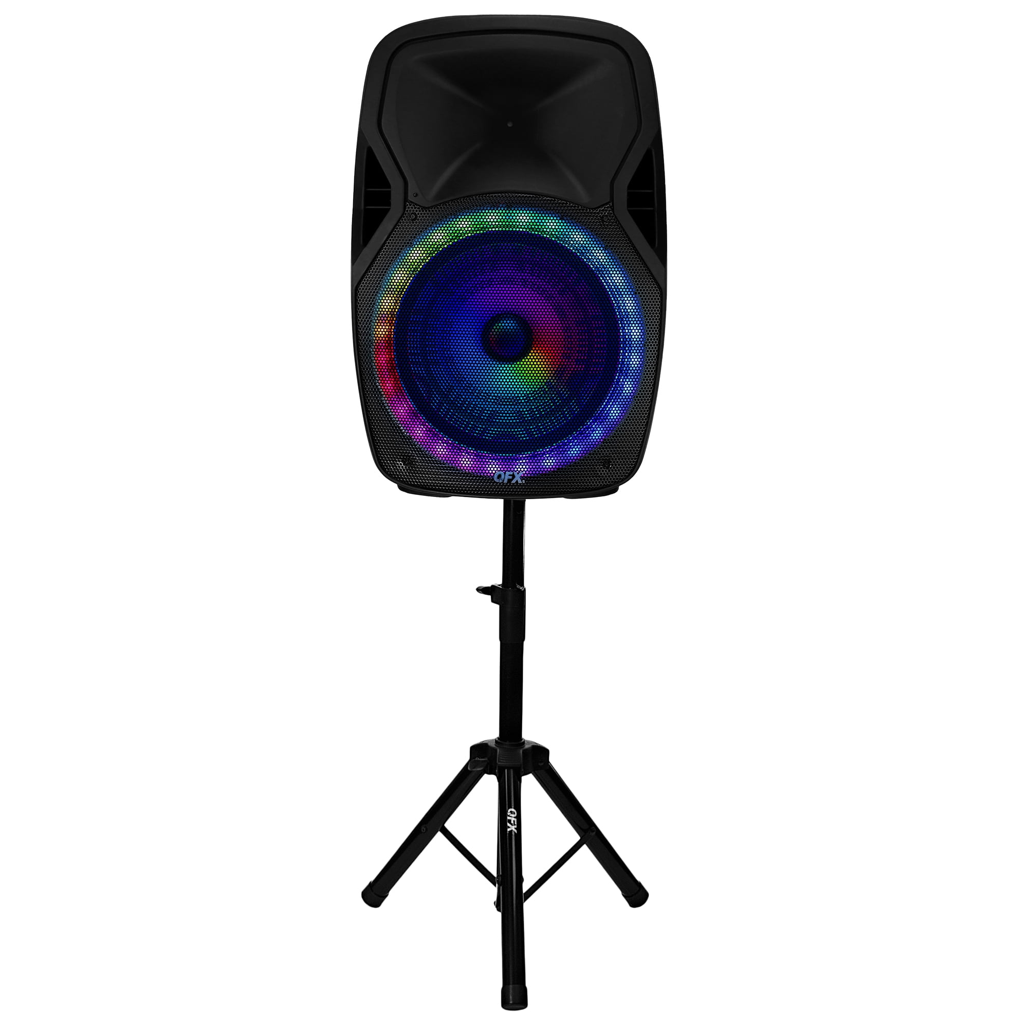 QFX 15 Inch LED Lighted Portable Bluetooth Party Loudspeaker with