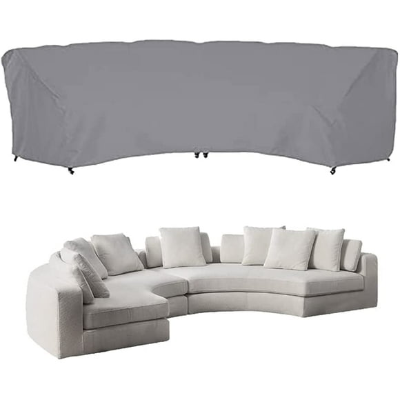 Curved Sofa Cover UCARE Outdoor Patio Furniture Cover Couch Sectional Protector Waterproof Half Moon Sofa Set Cover