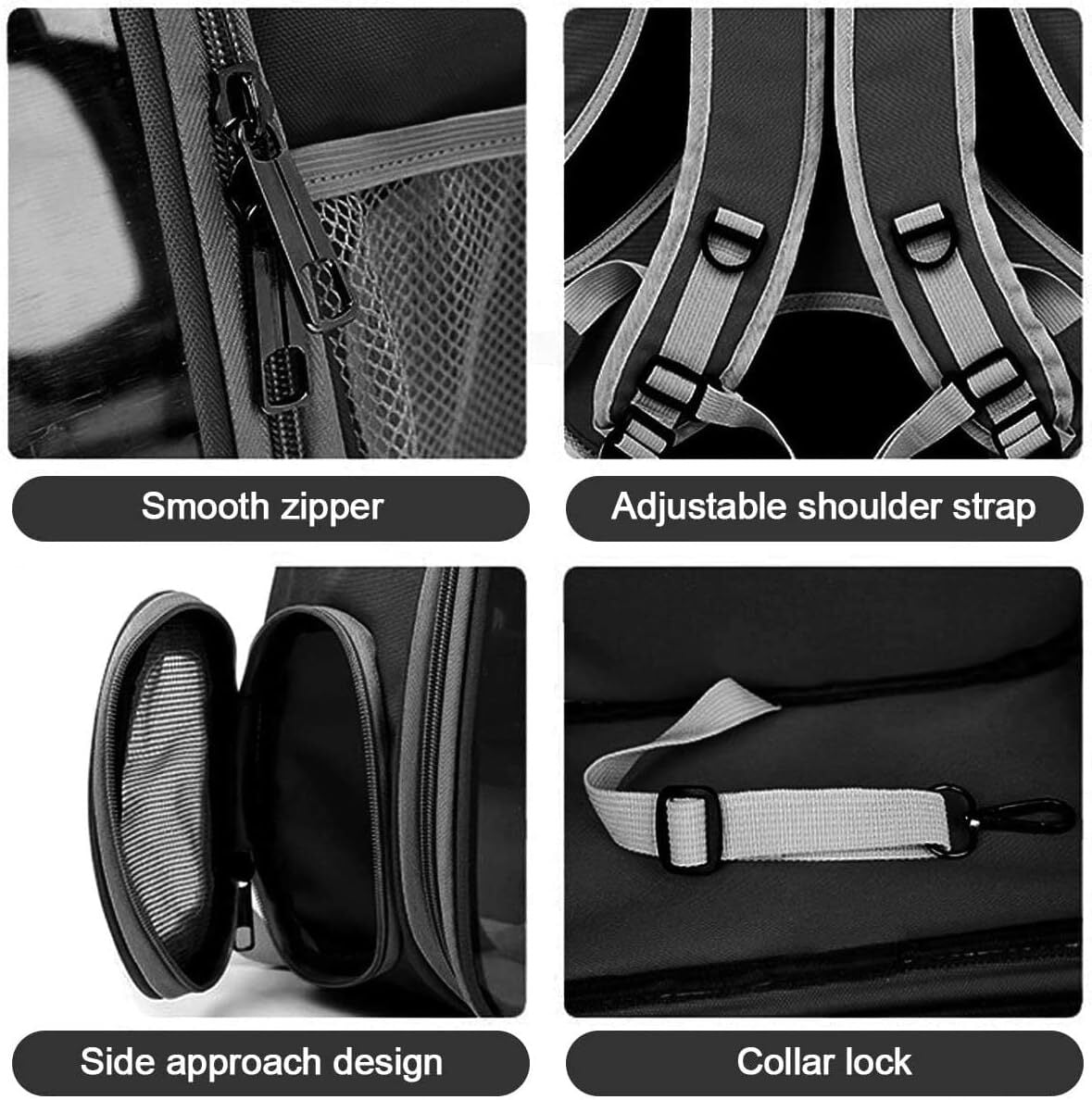 Wattne Backpack Carrier/Bubble Carrying Bag for Small Medium Dogs Cats, Space Capsule Pet Carrier for Hiking, Travel, Airline Approved - Black