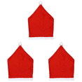thumbnail image 1 of Fundas para gorro navideño para silla, fundas traseras suaves para cena en casa, color rojo, 1 of 5