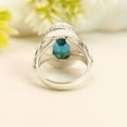 thumbnail image 6 of SATYAVIE JEWELLERY Sterling Silver Ring, Handmade Silver Ring, Sterling Silver 925 Statement Rings, Oval Cut Aquamarine Ring for Women Gemstone Ring Size US 8, 6 of 6