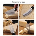 thumbnail image 3 of Herramienta de queso de cuchilla de acero inoxidable, cuchillo y tenedor occidental, cuchillo de queso con mango de madera colorido, herramienta de cocina esencial, 3 of 7