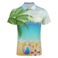 thumbnail image 4 of Tropical Beach Bright Sun Men Zipper T-shirt Summer Casual Short Sleeve T-shirt Top, 4 of 7