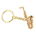 thumbnail image 1 of Llavero de Instrumumentos Musicales, Llavero Colgante de Saxofón Simulado de Latón para Billetera para viajar, 1 of 7