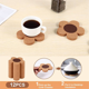 thumbnail image 5 of ckepdyeh - Juego de 6 posavasos bonitos para bebidas, absorbentes y reutilizables, posavasos de corcho de 4 pulgadas con forma de flor para café, taza de té, 5 of 7