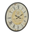thumbnail image 6 of DecMode 32" Brown Wooden Star Distressed Vintage Style Wall Clock with Black Typography and Roman Numerals, 6 of 15