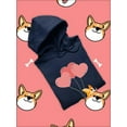 thumbnail image 3 of Happy Corgi W Heart Balloons Hoodie Women -Image by Shutterstock, Female x-Large, 3 of 4