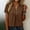 Coffee, variant on Women's Solid Color Casual Button V-Neck Short Sleeve Loose Fit T-Shirt Top