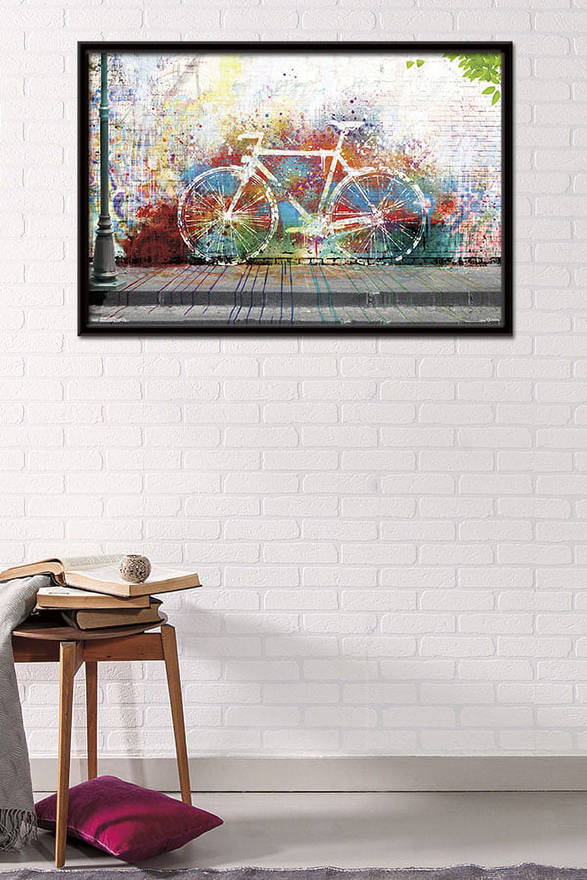 Ghost Bike Wall Poster, 22.375" x 34", Framed