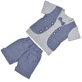 thumbnail image 3 of Conjunto de camisa y pantalones cortos con lazo para niños, conjunto de camisa y pantalones cortos con lazo para caballero de verano para bebés y niños, conjunto de camisa y pant, 3 of 14