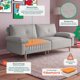 thumbnail image 2 of Sofá Cama Makora Yarvis Gris Claro Lino 3 Posiciones con Soft Foam Reclinable, 2 of 8
