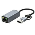 thumbnail image 1 of Visland Adaptateur Ethernet Portable Vitesse Rapide 100/1000 Mbps Type-C USB vers RJ45 Convertisseur LAN Carte Réseau Externe pour Ordinateur Portable, 1 of 7