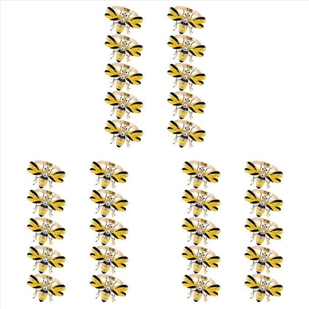 Juego de 30 Servilletas de Abeja con Hebilla Anillo de Servilleta AleacióN Insecto Diamante Hebilla Toallas de Papel Servilletero
