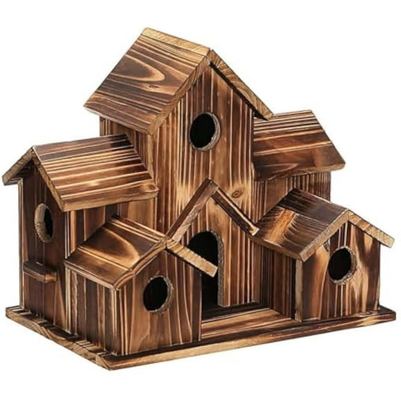 Outdoor Bird Houses, 6 Hole Birdhouse for Bird Families, Garden & Home Decor Gift ,