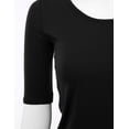 thumbnail image 4 of SSOULM Women's 1/2 Sleeve Crewneck Cotton Basic Slim Fit T-Shirt Top with Plus Size, 4 of 4